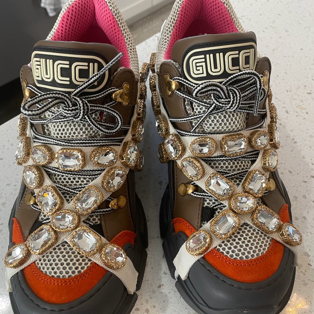 Gucci Flashtrek Sneakers w/ Removable Jewel Band - Size 40/US 10